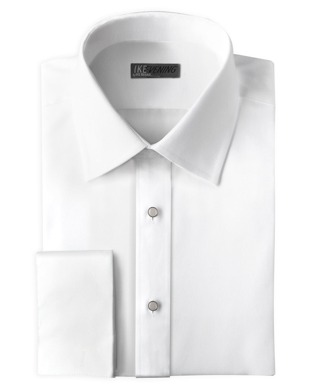 White Twill Tuxedo Shirt