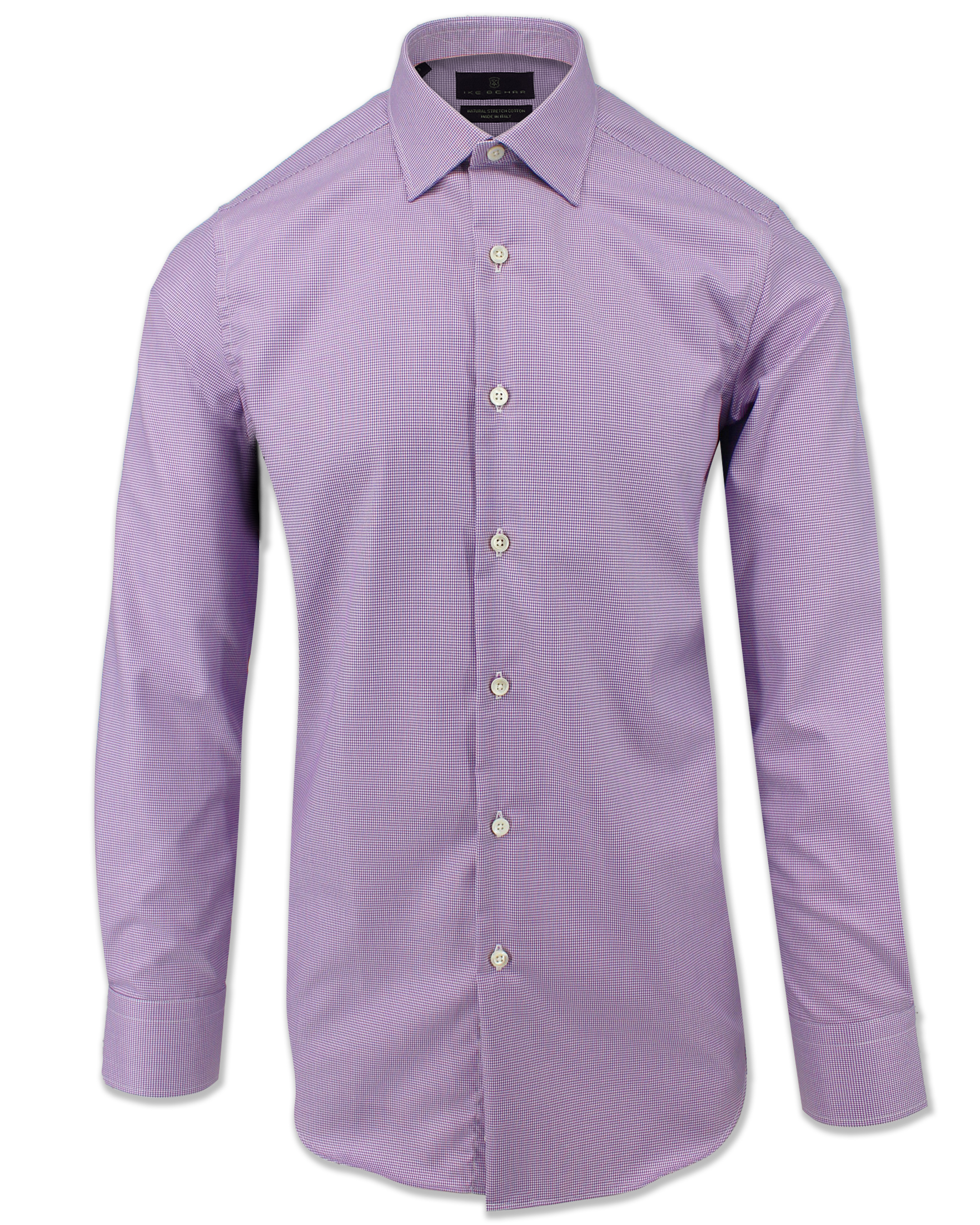 Purple Mini-Houndstooth Dress Shirt