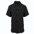 Black Jacquard Textured Short Sleeve Shirt