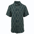 Green Jacquard Textured Short Sleeve Shirt