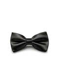 Pre-Tied Black Satin Bow Tie