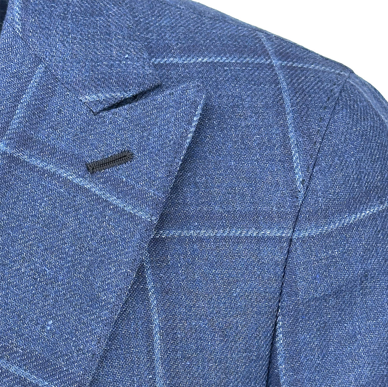 Navy Windowpane Linen and Cashmere Sport Coat