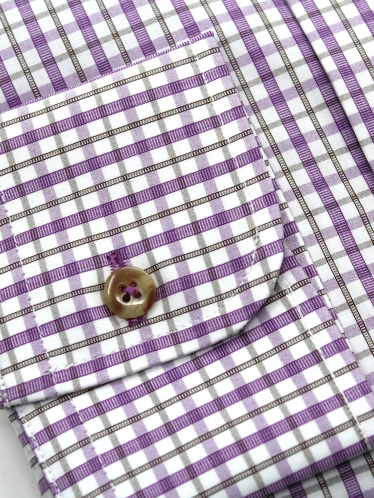Purple & White Check Button-Down Sport Shirt